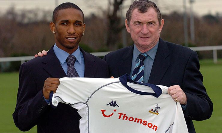 Tottenham Hotspur's new signing Jermain Defoe (left) and manager David Pleat, at Spurs Lodge, Essex.