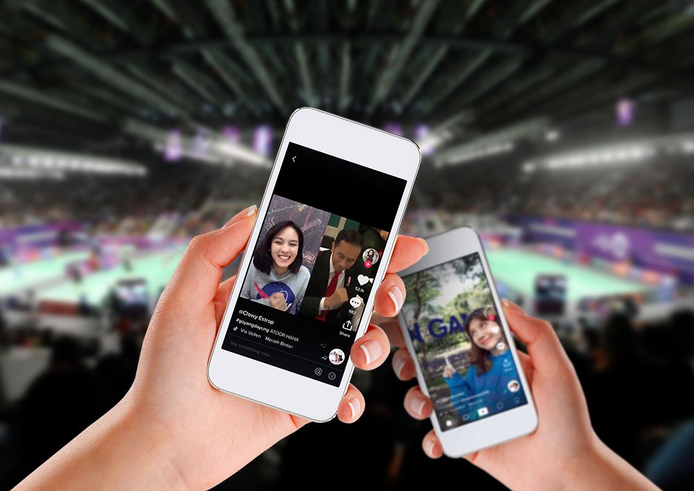 Konten video terkait Asian Games 2018 dalam TikTok