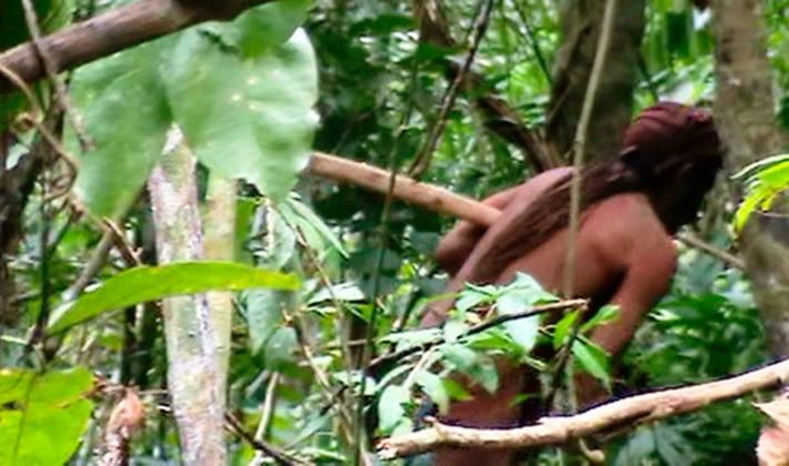 Gambar sekilas penyintas suku terasing di hutan Amazon.