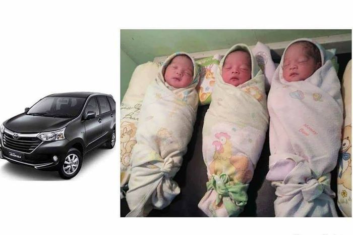 Lahir di Mobil, Bayi Kembar Tiga ini Diberi Nama Avanza