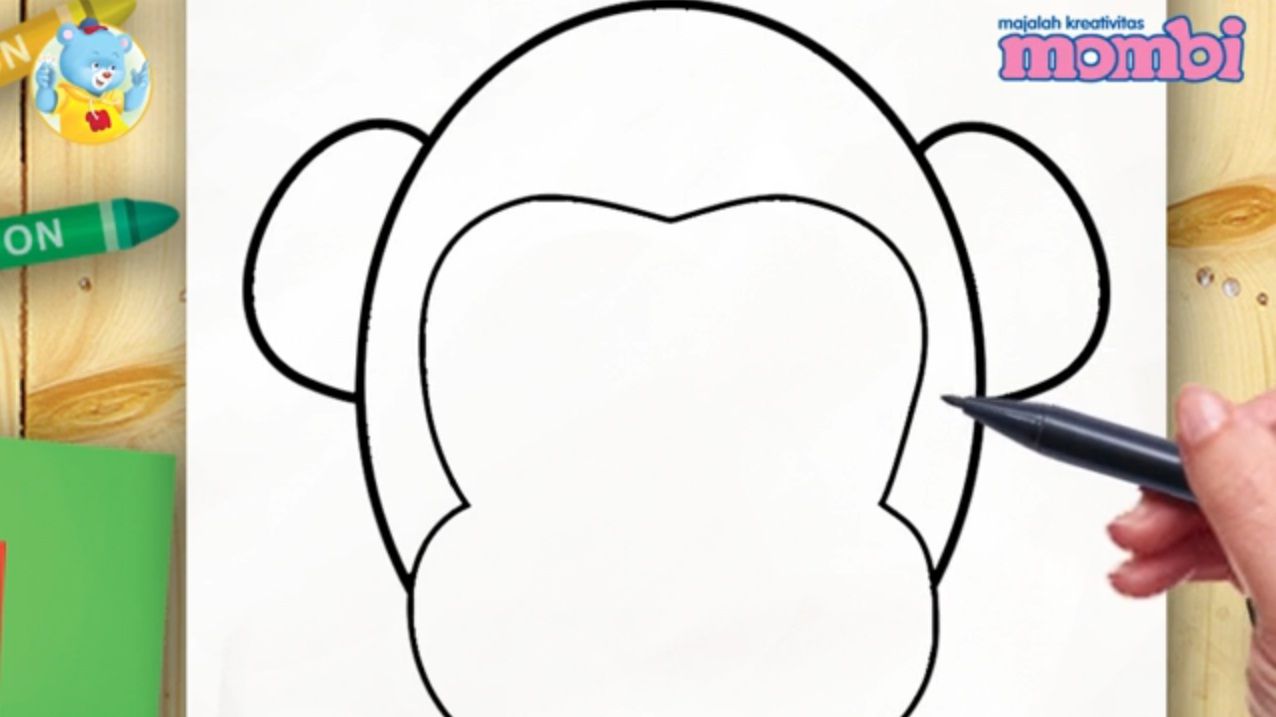 Cara Menggambar Hewan Monyet Pakai