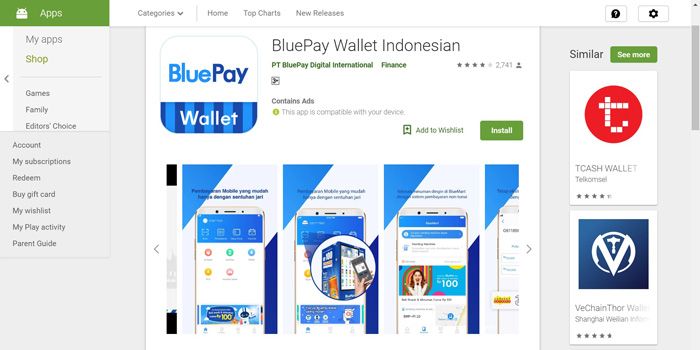 BluePay Wallet menjadi dompet elektronik untuk berbelanja.