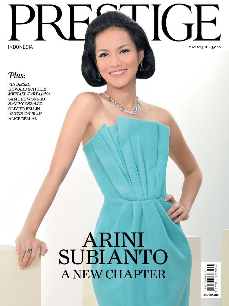 Arini saat jadi cover depan majalah Prestige