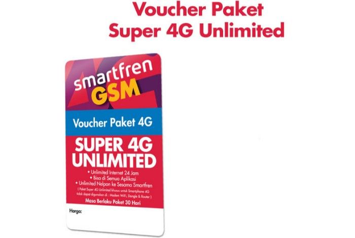 voucher Super 4G Unlimited smartfren