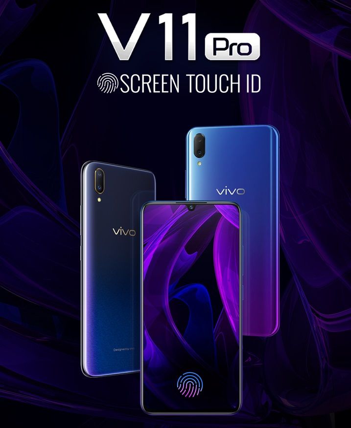 Vivo V11 Pro dengan fitur fingerprint di layar atau Screen Touch ID