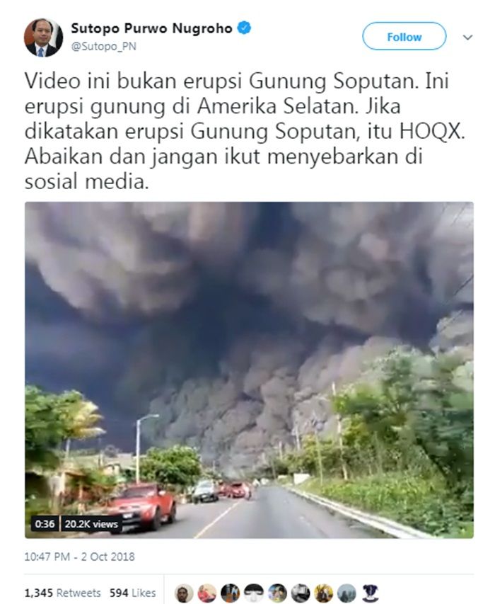 BREAKING NEWS: Waspada Hoax Video dan Foto Erupsi Gunung Supotan
