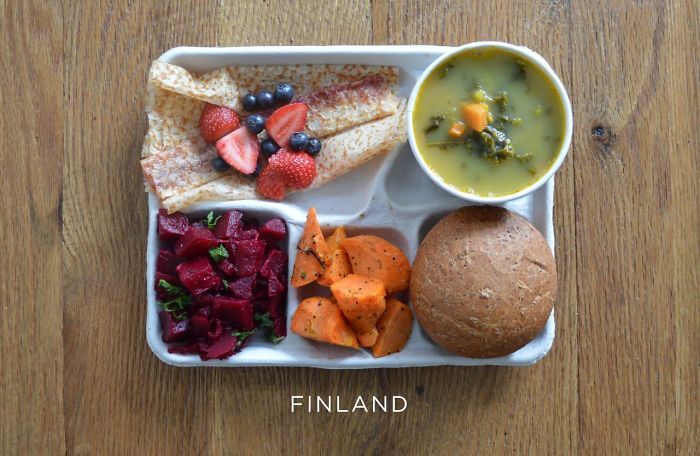 Menu makan siang di Finlandia