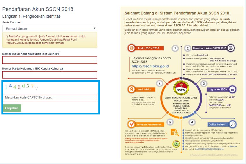 Cpns 2018 Tips Dari Bkn Saat Gagal Memasukan Kode Captcha Untuk Daftar Sscn Bkn Go Id