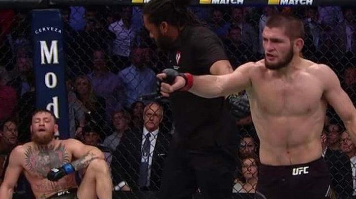 Hasil UFC Cornor McGregor vs Khabib Nurmagomedov, Khabib buat kerusuhan di akhir laga karena ucapan 