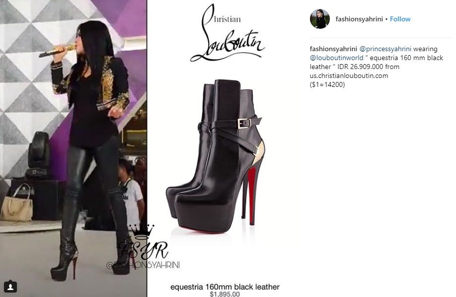 salah satu sepatu Louboutin milik Syahrini