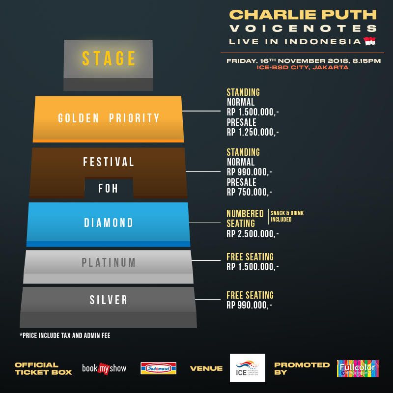 Tiket konser Chalie Puth di Jakarta