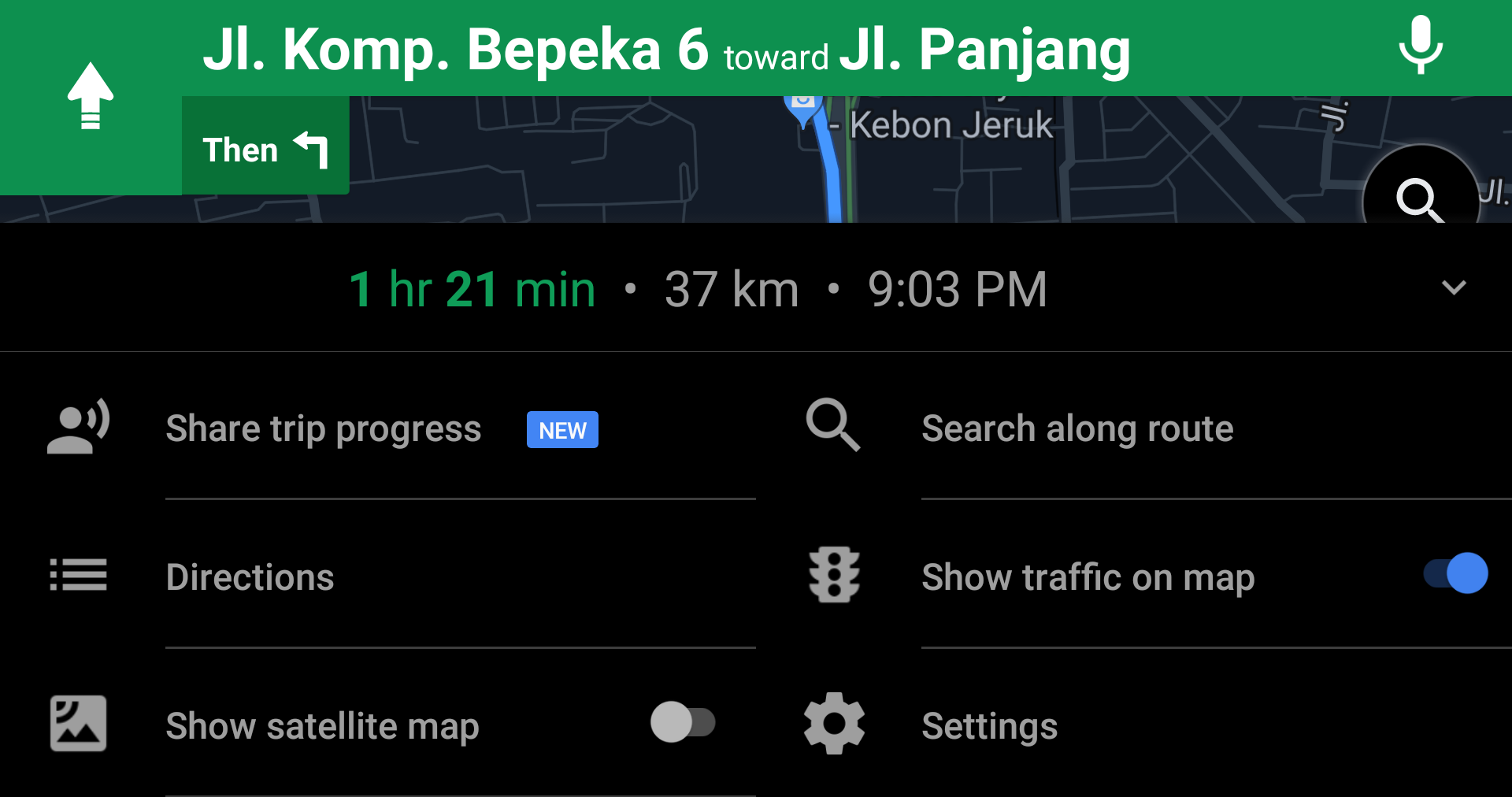 Fitur ETA di Google Maps