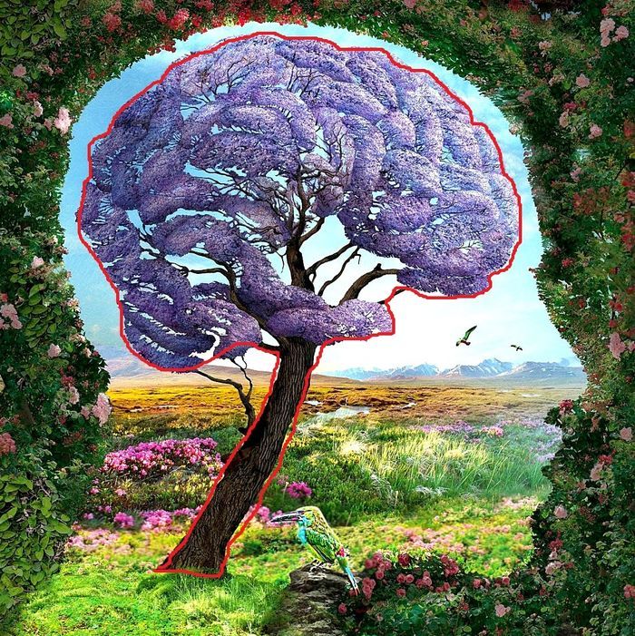 ilusi bentuk otak/pohon