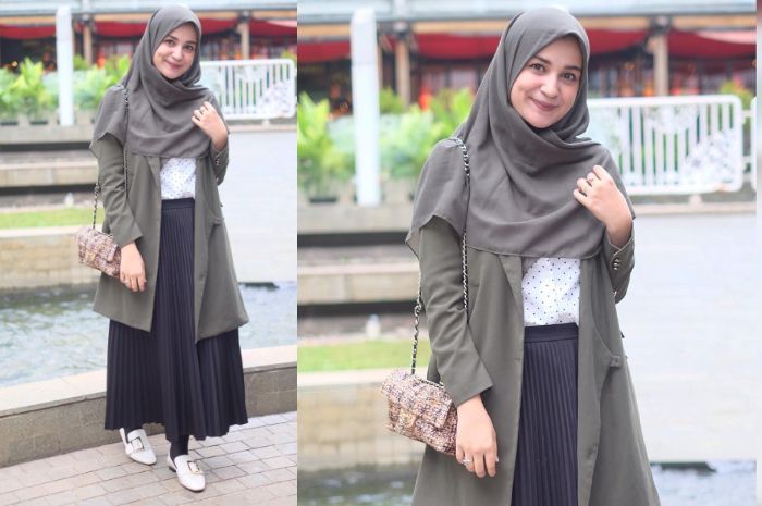 Inspirasi mix n match black and white ala zaskia sungkar