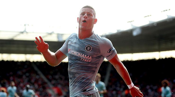 Chelsea's Ross Barkley celebrates scoring his side's second goal of the game