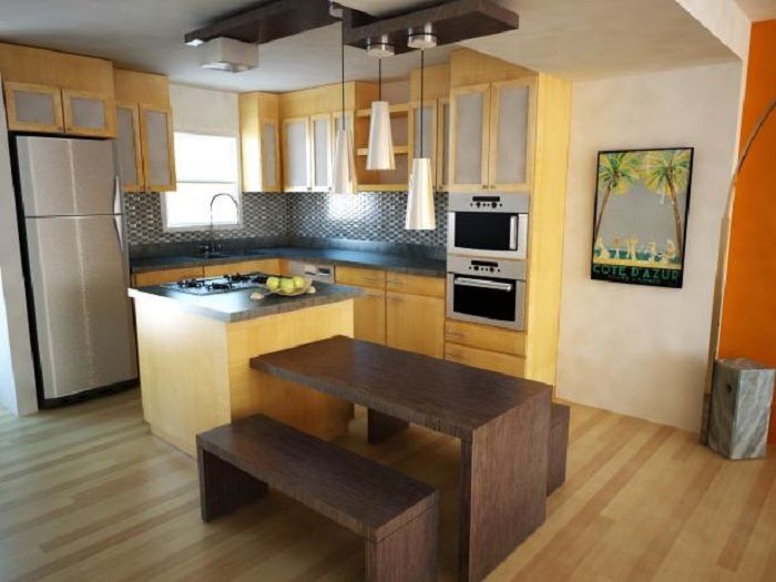 Lantai dapur sebaiknya dibuat lebih tinggi dari ruangan lainnya. 