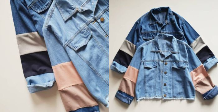 jaket jeans two tone