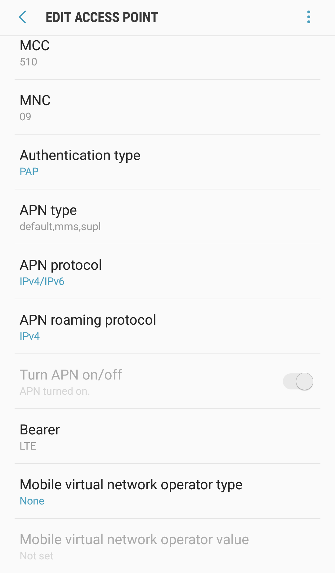 Setting APN di Samsung Galaxy Note 5