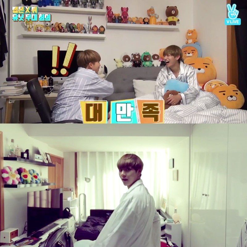 RM dan V menempati kamar yang sama di dorm mereka