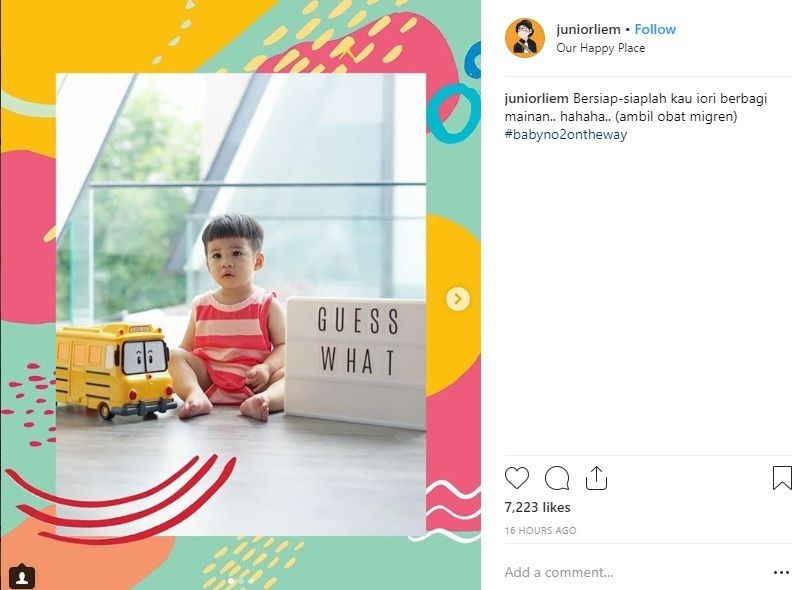 unggahan Instagram Junior Liem