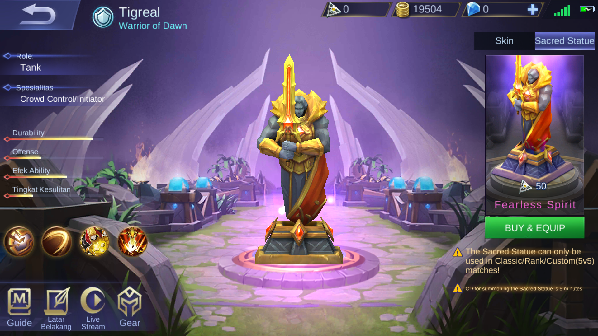 Sacred Statue, fitur terbaru Mobile Legends