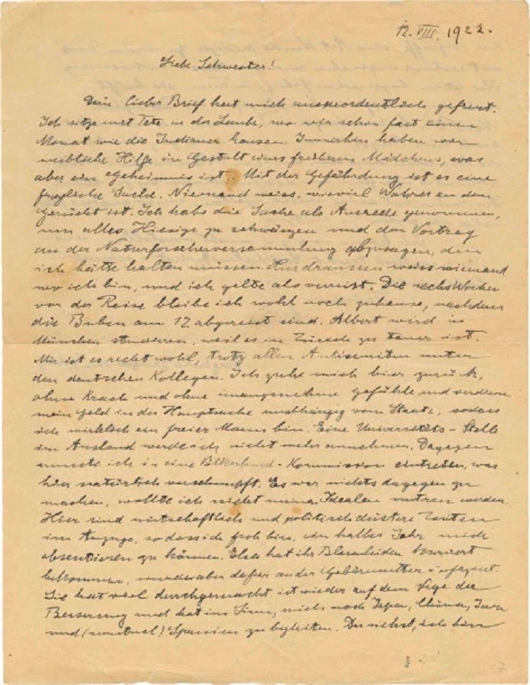 Surat Albert Einstein soal kekhawatirannya terhadap Nazi.