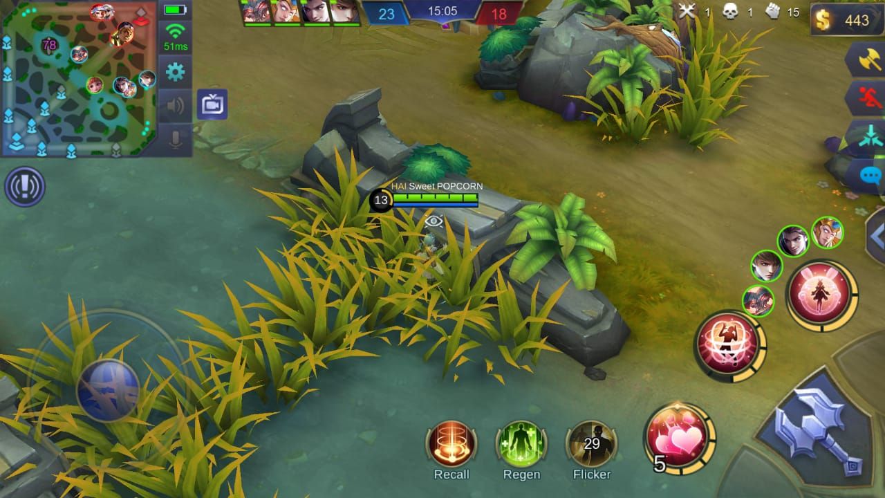 Perhatikan map di pojok kanan atas saat rank Mobile Legends