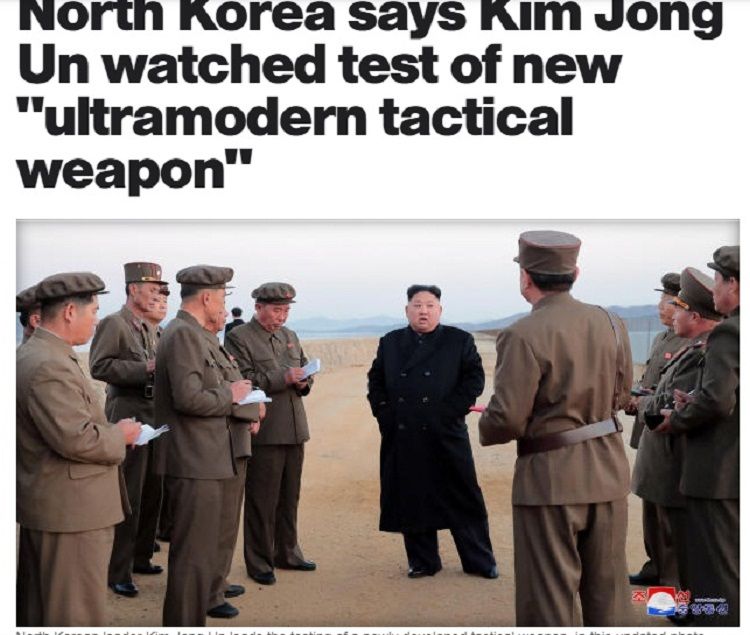 Kim Jong Un menyaksikan uji coba senjata taktis Korea Utara