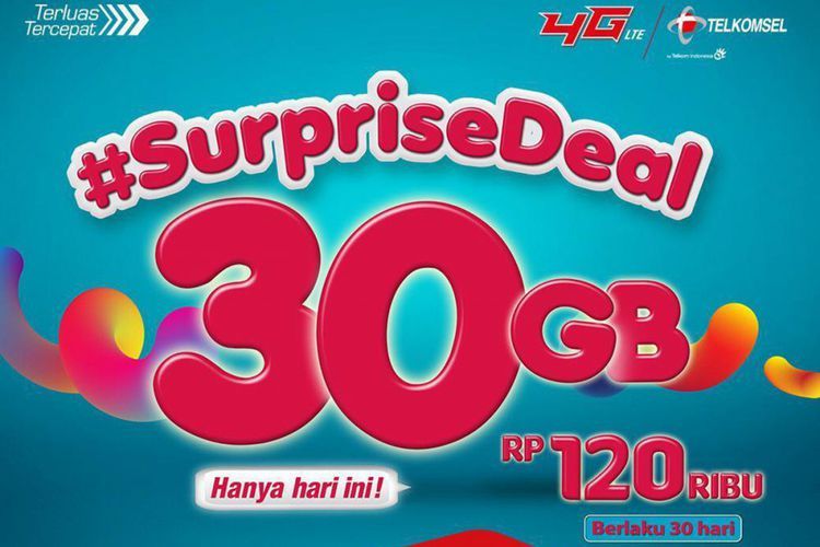 Paket #SurpriseDeal 30GB Telkomsel