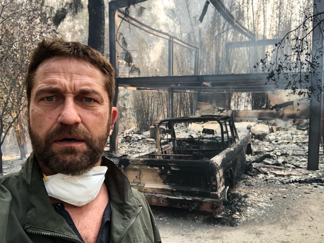 Rumah Gerard Butler yang terbakar