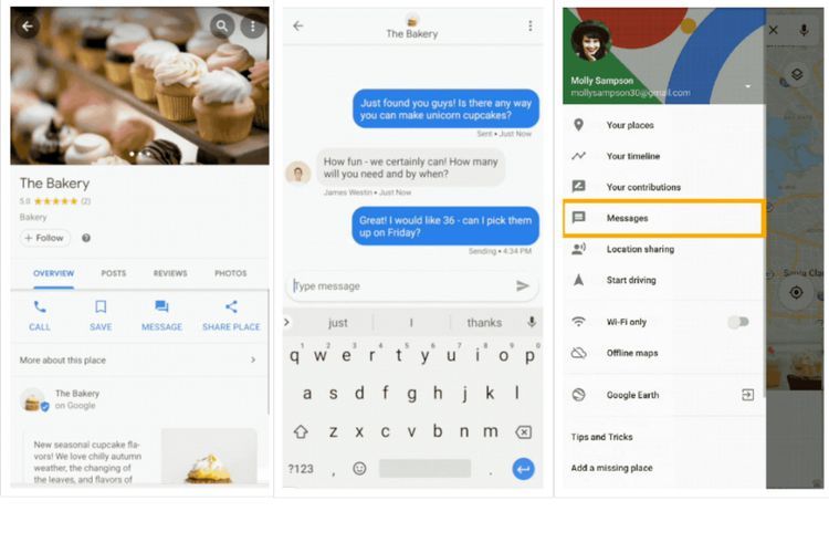 Fitur Messages di Google Maps