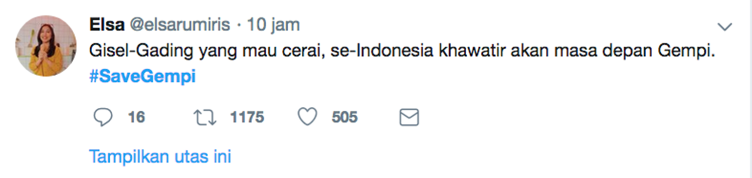 Twit Kocak Menanggapi Perceraian Gading Gisel