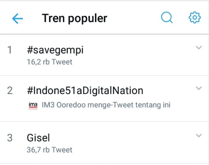 #Savegempi Trending Topic No 1 Twitter