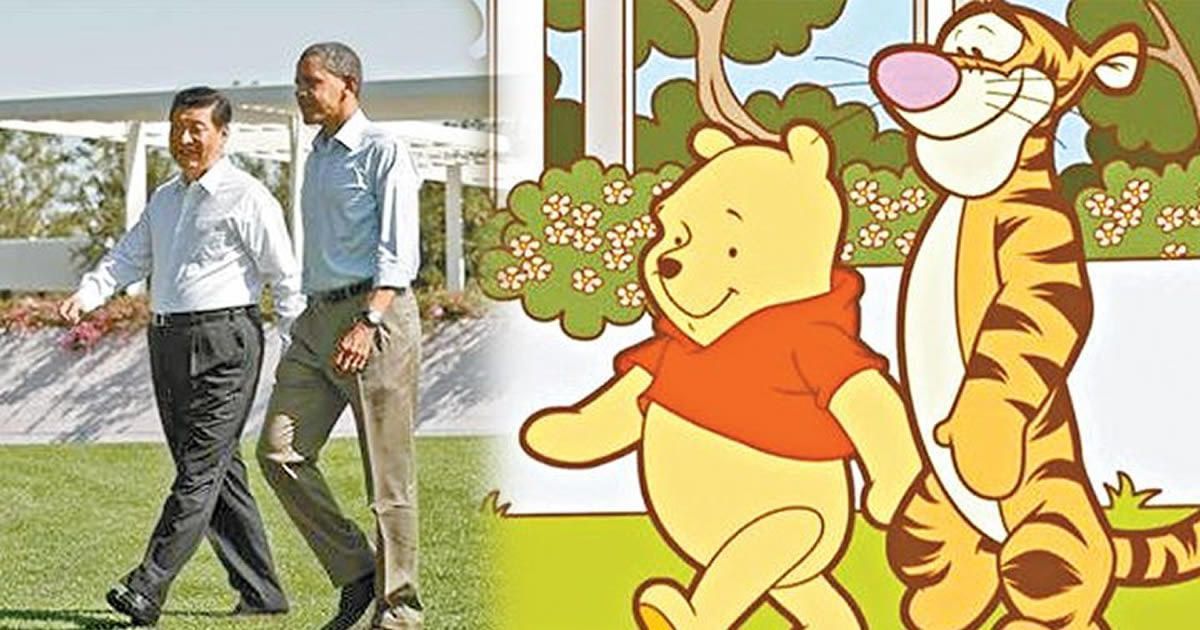 Meme President Xi Jinping yang dibandingkan dengan Winnie The Pooh