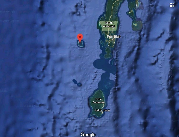 Pulau Sentinel Utara di Kepulauan Andaman, India.
