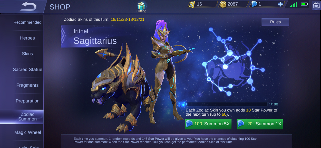 Cara mendapatkan Skin Epic Irithel di Mobile Legends