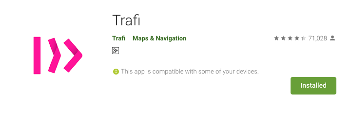 Aplikasi Trafi di Play Store