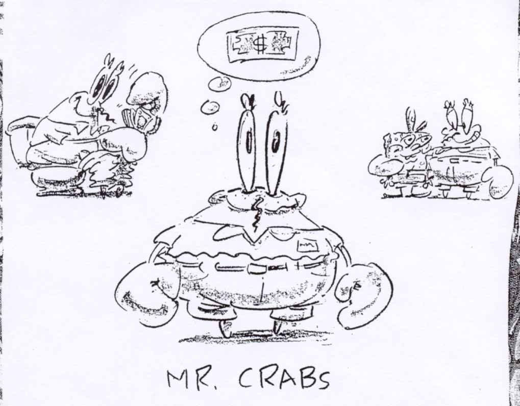 Sketsa awal karakter kartun SpongeBob SquarePants