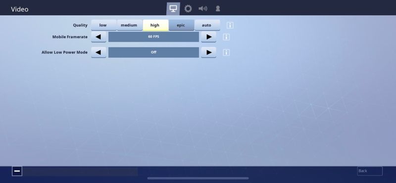 Fortnite Video Setting 60fps