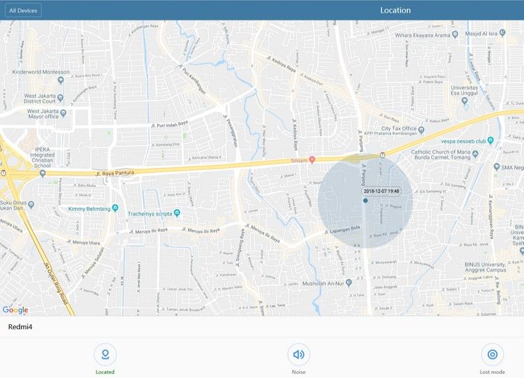 pelacakan Lokasi hape Xiaomi di MICloud