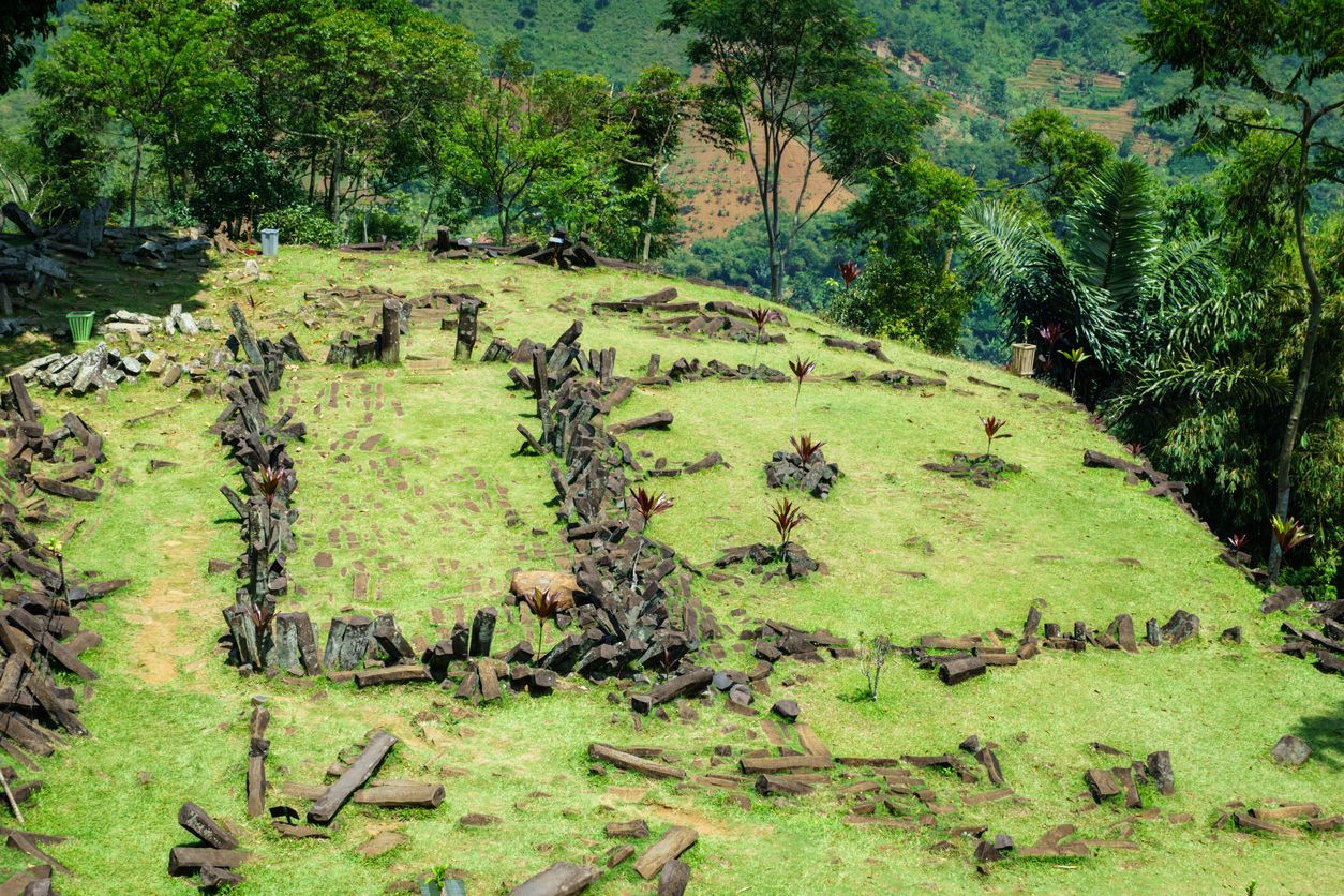 Gunung Padang Megalithic Site in Cianjur, West Java, Indonesia. Gunung Padang is the largest megalit