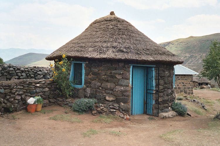 Rondavels/Round Homes (Lesotho, Afrika Selatan)