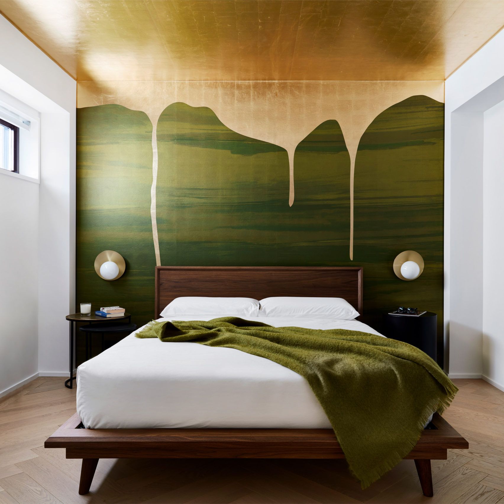   Gold paint appears to trickle down an emerald feature wall in the bedroom of this New York apartment, which Stadt Architecture designed in reference to the lush landscape of Vancouver's Stanley Park.  Colours in the mural are hinted at again in the largely white-painted living area, which features a green-tinted glass coffee table and mottled gold rug.  Find out more about Chelsea Pied-à-Terre › Dezeen's top 10 home interiors of 2018: Din-a-ka apartment  Din-a-ka apartment, Taiwan, by Wei Yi International Design Associates  Just a handful of furnishings are scattered throughout this Taipei apartment, which Wei Yi International Design Associates kept fuss-free to suit the relaxed lifestyles of its retired owners.  As well as a reading corner, the home also has a Japanese-style tatami room where the clients can drink tea or meditate.  Find out more about Din-a-ka apartment › Dezeen's top 10 home interiors of 2018: Ghent house  Ghent house, Belgium, by Atelier Vens Vanbelle  Atelier Vens Vanbelle stuck to a palette of raw, untreated materials for the interiors of this family home in Ghent to create a lived-in feel.  The focal point of the property, which was formally a school, is the terracotta-hued bathroom, which has exposed plaster walls.  Find out more about Ghent house › Read more      Interiors Residential Dezeen roundups   Subscribe to our newsletters Share and comment 1 comment More      Architecture     Interiors     Design     Technology  Recommended stories      Dezeen's top 10 houses of 2018     Seaside Abode by Norm Architects      Norm uses earthen tones to connect family home to coastal setting      Dezeen's top 10 furniture designs of 2018      Masonry walls enclose courtyards and living spaces at Melbourne house     Olea Hotel by Block722 Architects      Greek landscape informs natural-toned suites of the Olea Hotel     Din-a-ka apartment by Wei Yi International Design Associates      Pared-back interiors form relaxed dwelling for retired couple in Taipei      Doriana Fuksas award snub triggers international protest     Échasse Vase by Menu      Interior designers: Dezeen's Christmas gift guide 2018  Recommended movies      Making of Dior robot by Hajime Sorayama revealed in exclusive video      Watch our Dezeen x MINI Living talk about democratising urban design live from Milan      The Seasteading Institute's floating cities are designed for unregulated innovation      Timelapse reveals eight-year construction of Louvre Abu Dhabi  Comments  Visit our comments page | Read our comments policy Top interiors stories Umwelt builds house and detached guest cabin for surfers in Chile BL1 and BL2 by Umwelt Peel Saver is an ecological packaging for fries made from potato skins Peel Saver is an ecological packaging for fries made from recycled potato skins 10 of the most iconic pieces of Bauhaus furniture 10 of the most emblematic pieces of Bauhaus furniture and homeware you should know Gifts for foodies: Dezeen's Christmas guide 2018 Subscribe  Subscribe to our newsletters Pietro Airoldi Studio transform dingy Sicilian apartment into bright open-plan space Apartment renovation in Palermo by Pietro Airoldi Studio 10 home interiors that make use of board-marked concrete Popular jobs Featured jobs Architecture editor at Dezeen      1Architecture editor at Dezeen2Office coordinator at Mendick Waring Limited3Junior graphic designer at Handel Architects4Southern regional manager at SieMatic5Graphic designer at Grimshaw  Illegal sex shop converted into tiny Japanese art gallery by Persimmon Hills Architects 