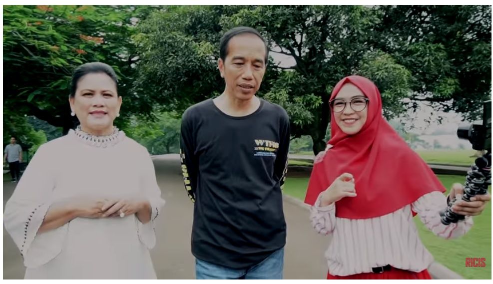 Iriana dan Jokowi saat diwawancarai Ria Ricis