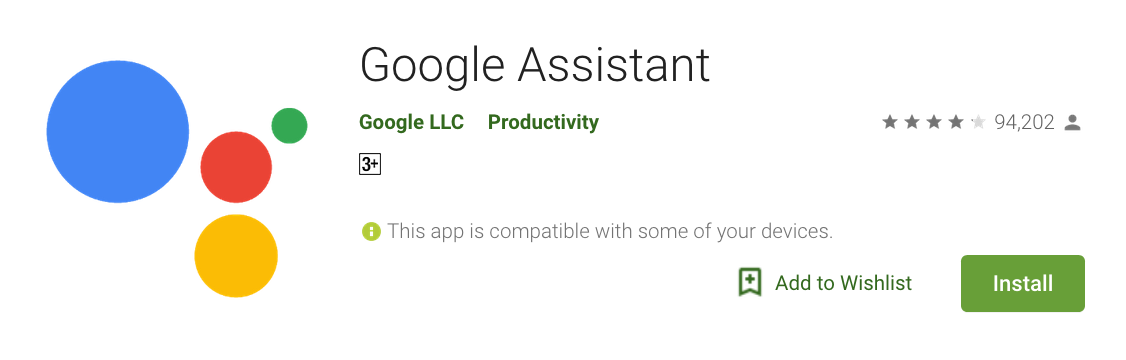 Google Asisten di Play Store