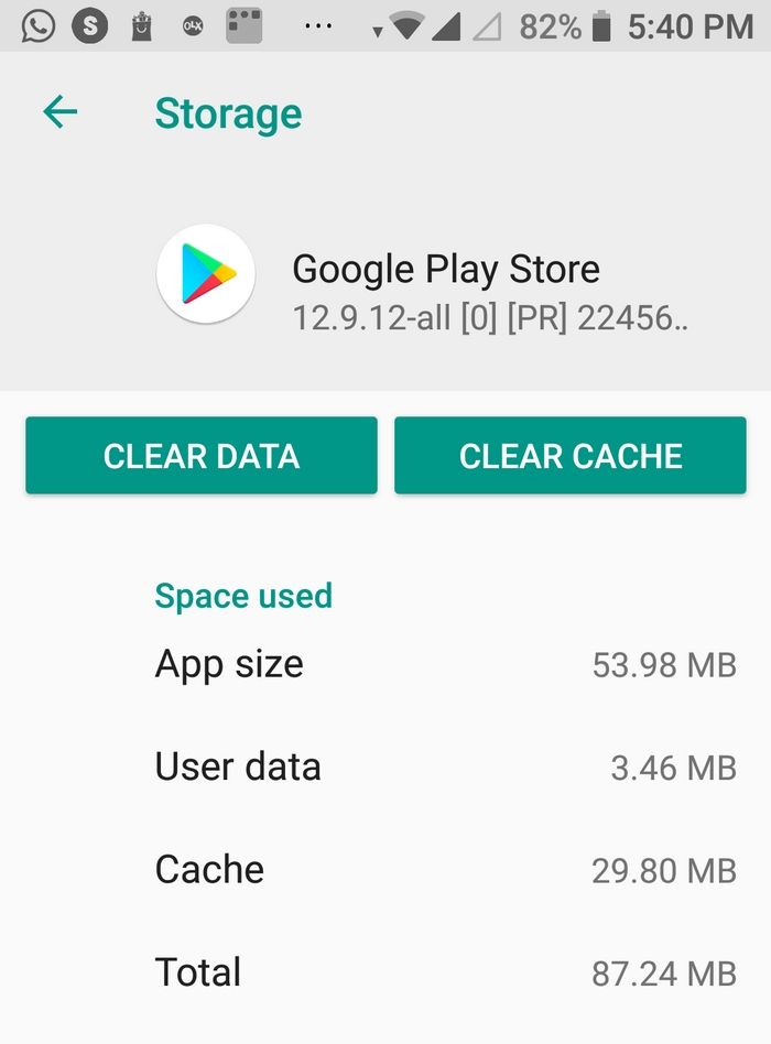 clear cache