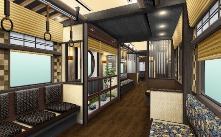 Gambaran interior Kyotrain Garaku