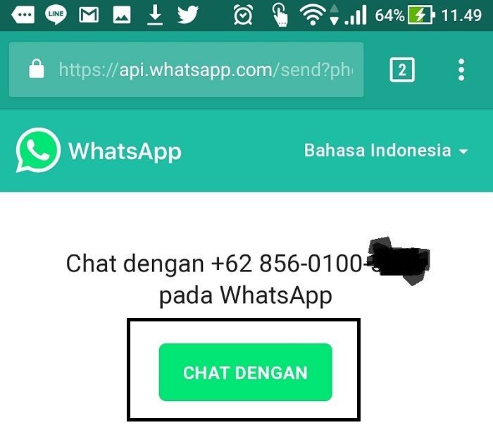 WhatsApp tanpa menyimpan nomor