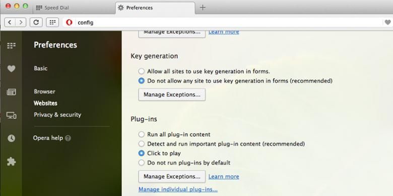 Autoplay video Flash di Opera bisa dikendalikan lewat pengaturan plug-in
