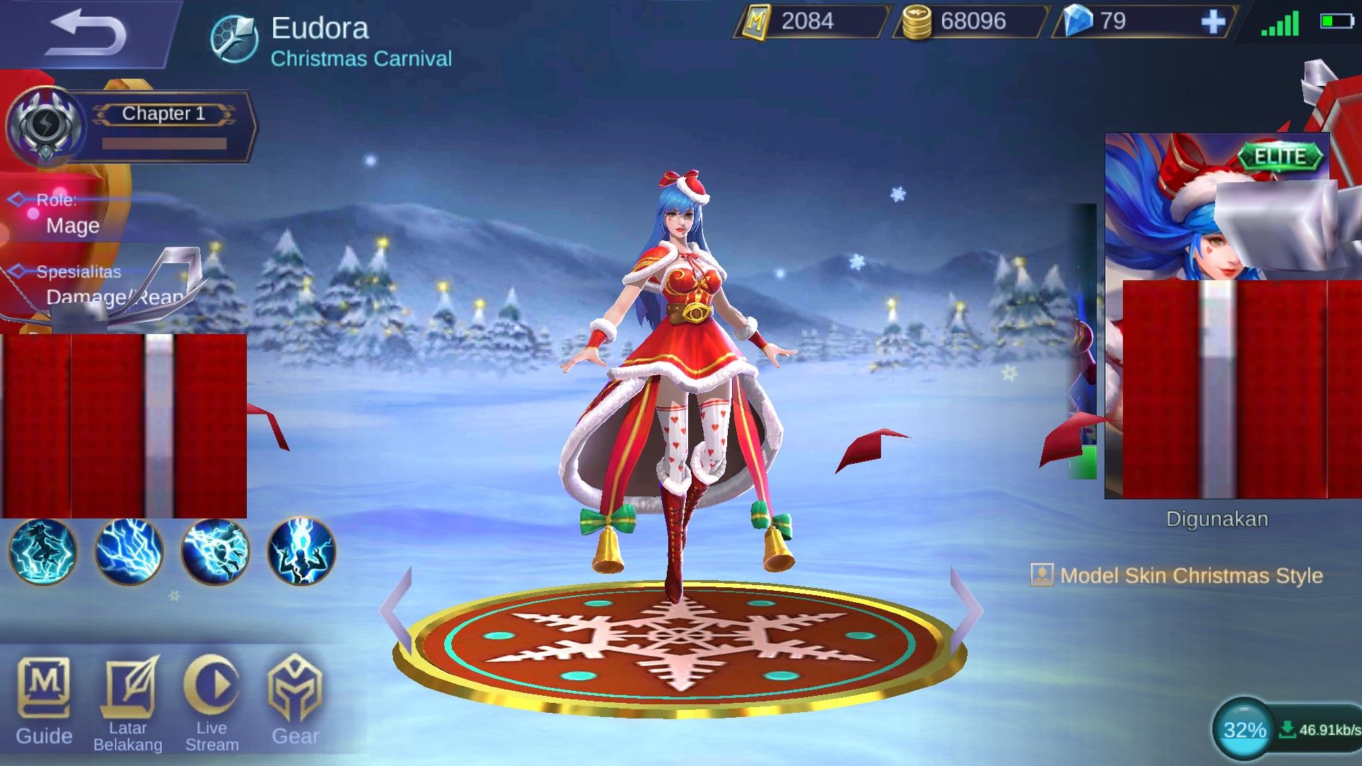 Eudora Mobile Legends skin Christmas Carnival
